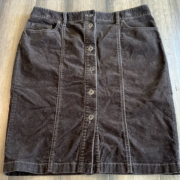 Ann Taylor Loft Brown corduroy Skirt - Picture 1 of 3